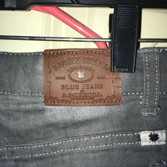 🍭 LUCKY BRAND Y2K Zoe Skinny Jeans Gray Distressed Beaded GIRL’S 10 EUC 🎉HP🎉 - Picture 9 of 16